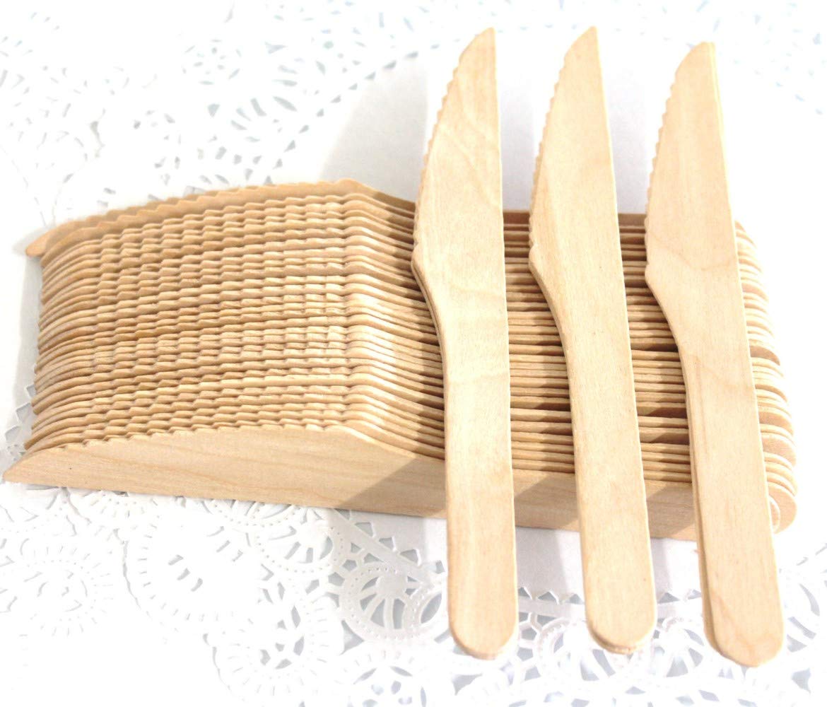 Eco Friendly Wooden Knives - 100 Piece